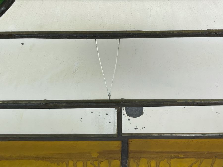 Vintage Stained Glass From Littlefield's Restaurant In The Spreckels Building San Diego 36W X 23.5H (See Photos For Minor Issues) [Photo 4]