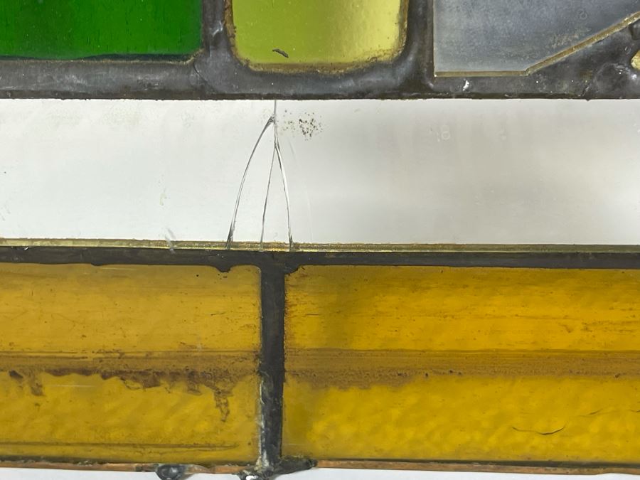 Vintage Stained Glass From Littlefield's Restaurant In The Spreckels Building San Diego 36W X 23.5H (See Photos For Minor Issues) [Photo 5]