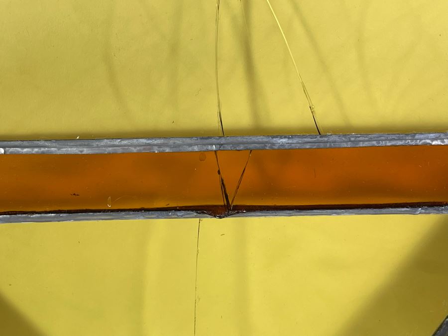 Vintage Stained Glass From Littlefield's Restaurant In The Spreckels Building San Diego 55W X 22H (See Photos For Minor Issues) [Photo 7]