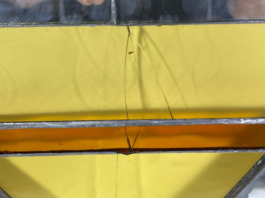 Vintage Stained Glass From Littlefield's Restaurant In The Spreckels Building San Diego 55W X 22H (See Photos For Minor Issues) [Photo 5]