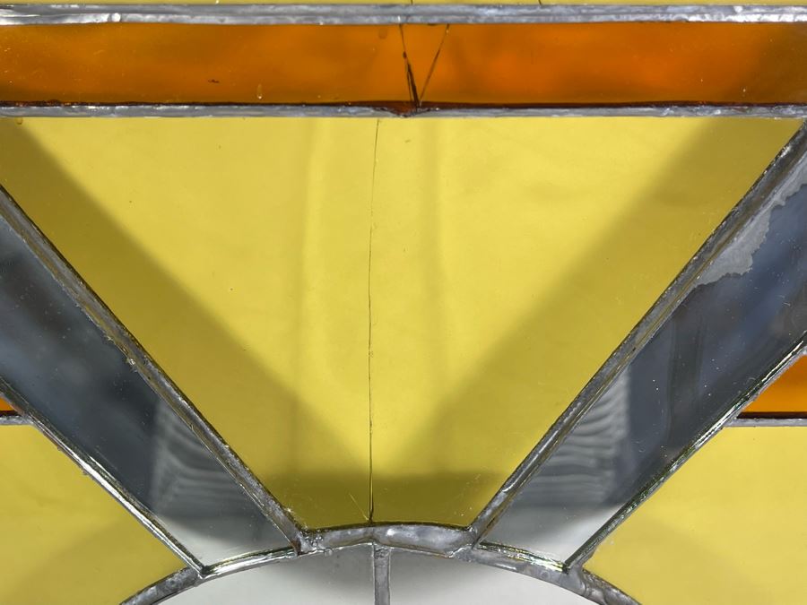 Vintage Stained Glass From Littlefield's Restaurant In The Spreckels Building San Diego 55W X 22H (See Photos For Minor Issues) [Photo 6]