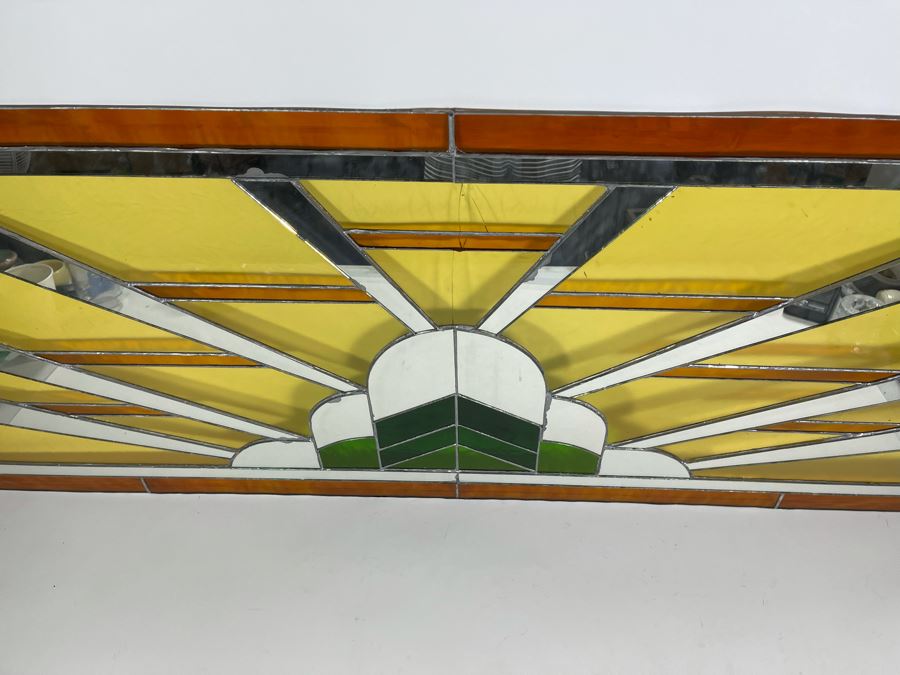 Vintage Stained Glass From Littlefield's Restaurant In The Spreckels Building San Diego 55W X 22H (See Photos For Minor Issues) [Photo 3]