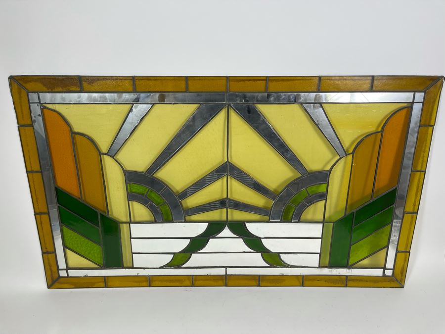 Vintage Stained Glass From Littlefield's Restaurant In The Spreckels Building San Diego 40W X 23.5H [Photo 2]