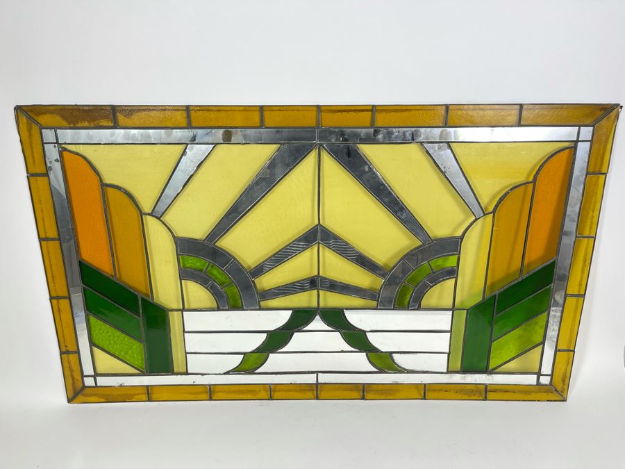 Vintage Stained Glass From Littlefield's Restaurant In The Spreckels Building San Diego 40W X 23.5H [Photo 1]