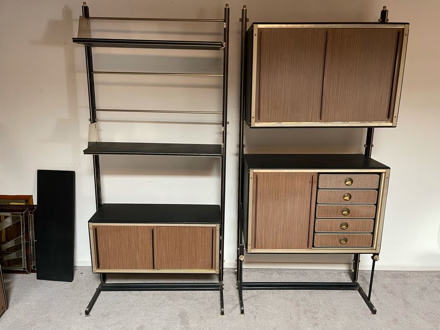 Pair Of Vintage Modular Cabinets (Matches Black Executive Desk) 40W X 16D X 81H [Photo 3]