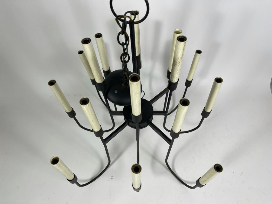 Lightolier Mid-Century B&W Chandelier 19W X 26.5H [Photo 4]