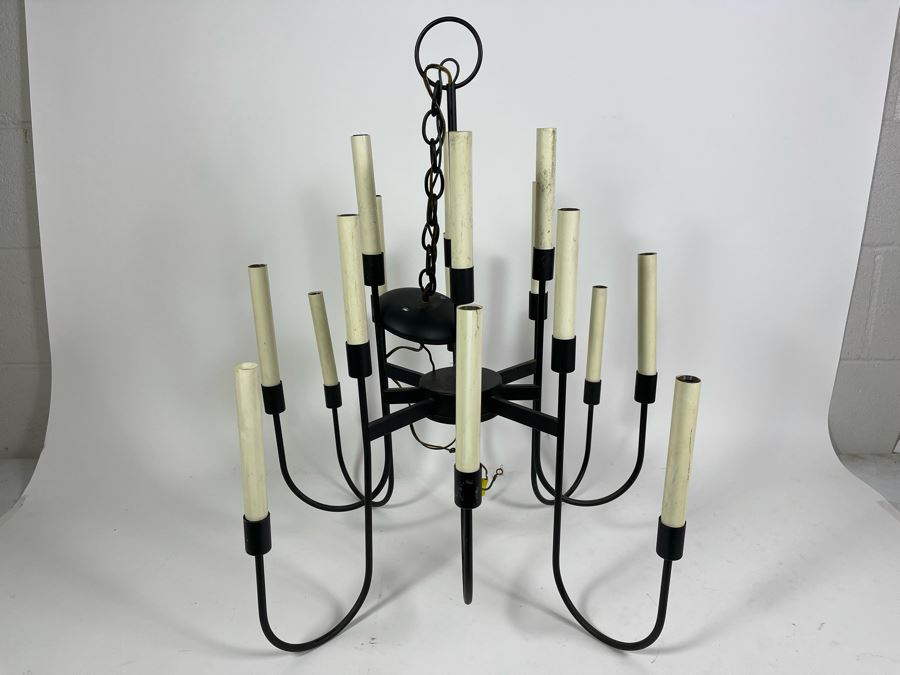 Lightolier Mid-Century B&W Chandelier 19W X 26.5H [Photo 3]