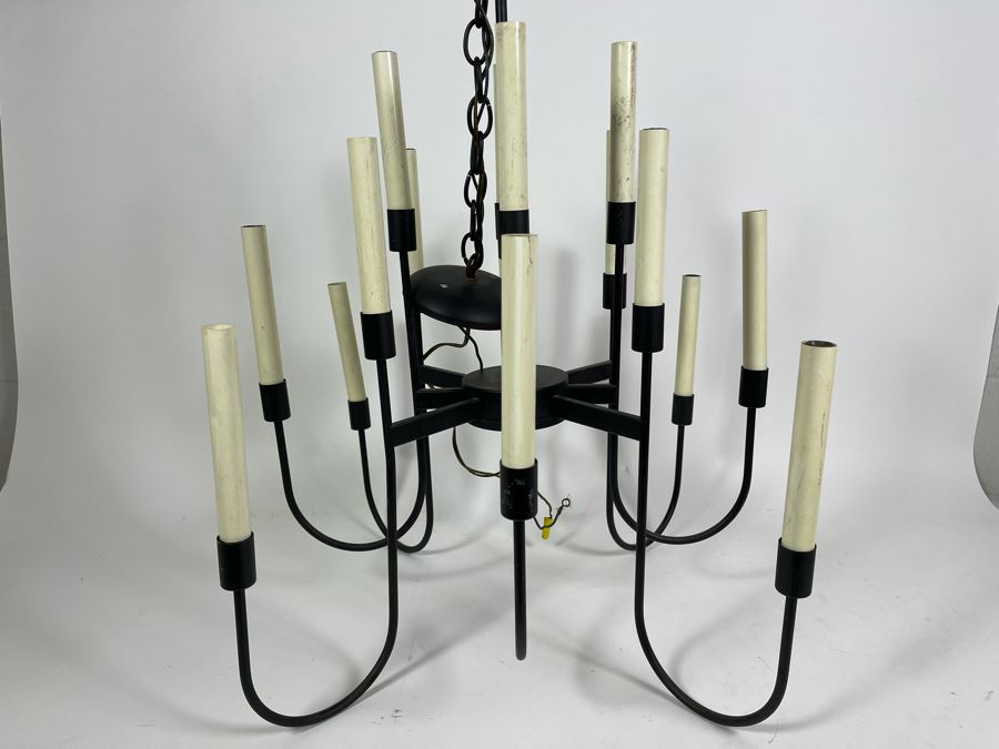 Lightolier Mid-Century B&W Chandelier 19W X 26.5H [Photo 5]