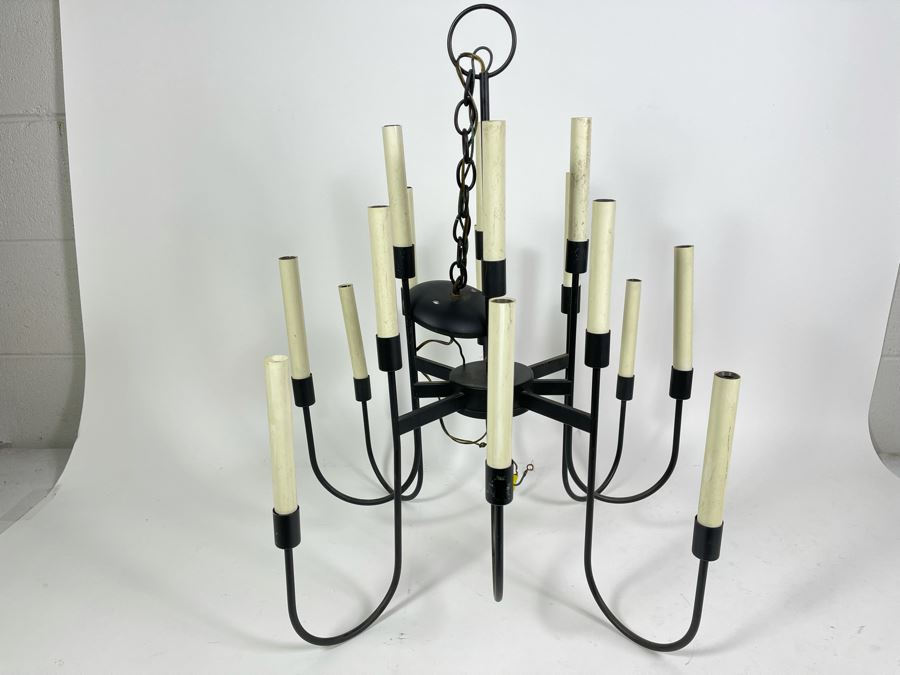 Lightolier Mid-Century B&W Chandelier 19W X 26.5H [Photo 2]