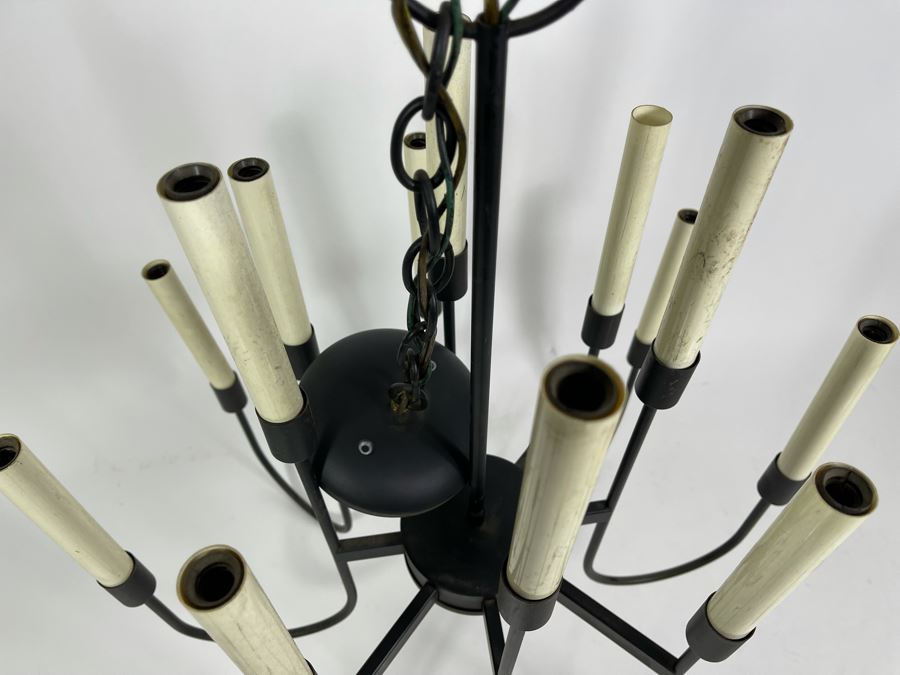 Lightolier Mid-Century B&W Chandelier 19W X 26.5H [Photo 6]