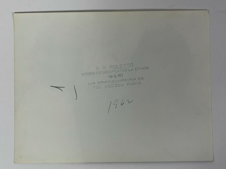 1962 Photo By Giovanni Battista Poletto - Rome, Italy - Co-stars Of Luchino Visconti Film The Leopard (Il Gattopardo) : Burt Lancaster, Claudia Cardinale (Photographer G.B. Poletto) 9.5 X 7.25 [Photo 4]