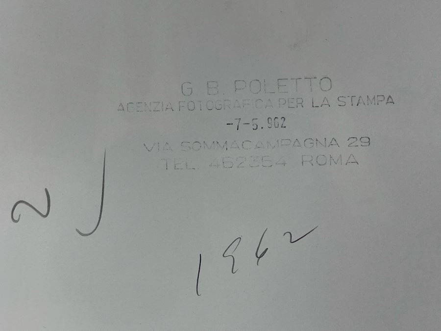 1962 Photo By Giovanni Battista Poletto - Rome, Italy - Co-stars Of Luchino Visconti Film The Leopard (Il Gattopardo) : Burt Lancaster (Photographer G.B. Poletto) 9.5 X 7.25 [Photo 6]