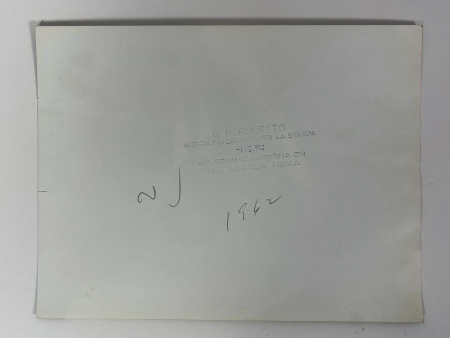 1962 Photo By Giovanni Battista Poletto - Rome, Italy - Co-stars Of Luchino Visconti Film The Leopard (Il Gattopardo) : Burt Lancaster (Photographer G.B. Poletto) 9.5 X 7.25 [Photo 5]