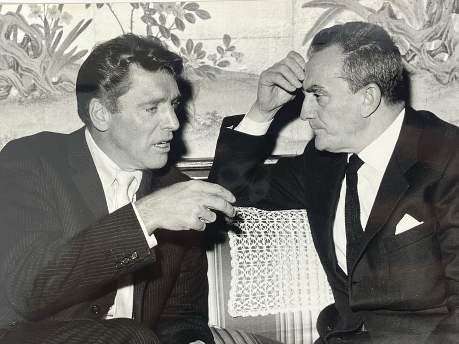 1962 Photo By Giovanni Battista Poletto - Rome, Italy - Co-stars Of Luchino Visconti Film The Leopard (Il Gattopardo) : Burt Lancaster With Luchino Visconti (Photographer G.B. Poletto) 9.5 X 7.25 [Photo 3]