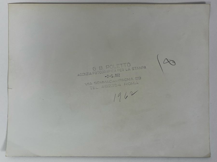 1962 Photo By Giovanni Battista Poletto - Rome, Italy - Co-stars Of Luchino Visconti Film The Leopard (Il Gattopardo) : Burt Lancaster (Photographer G.B. Poletto) 9.5 X 7.25 [Photo 4]