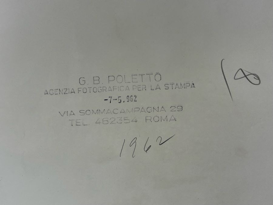 1962 Photo By Giovanni Battista Poletto - Rome, Italy - Co-stars Of Luchino Visconti Film The Leopard (Il Gattopardo) : Burt Lancaster (Photographer G.B. Poletto) 9.5 X 7.25 [Photo 5]