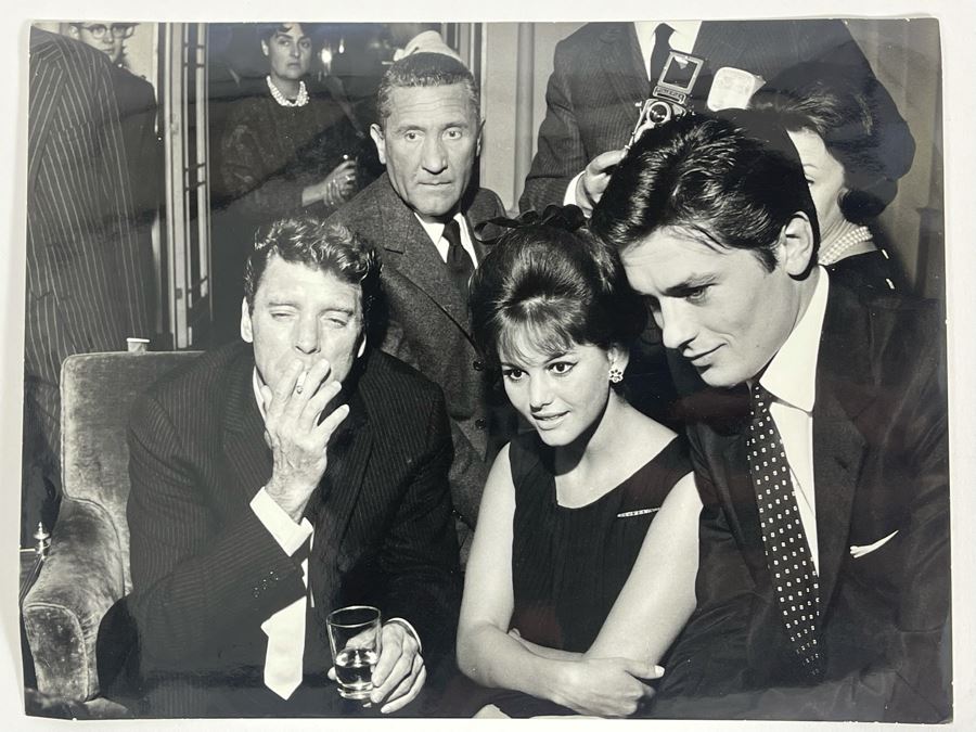 1962 Photo By Giovanni Battista Poletto - Rome, Italy - Co-stars Of Luchino Visconti Film The Leopard (Il Gattopardo) : Burt Lancaster, Claudia Cardinale, Alain Delon, Paolo Stoppa (Photographer G.B. Poletto) 9.5 X 7.25 [Photo 2]