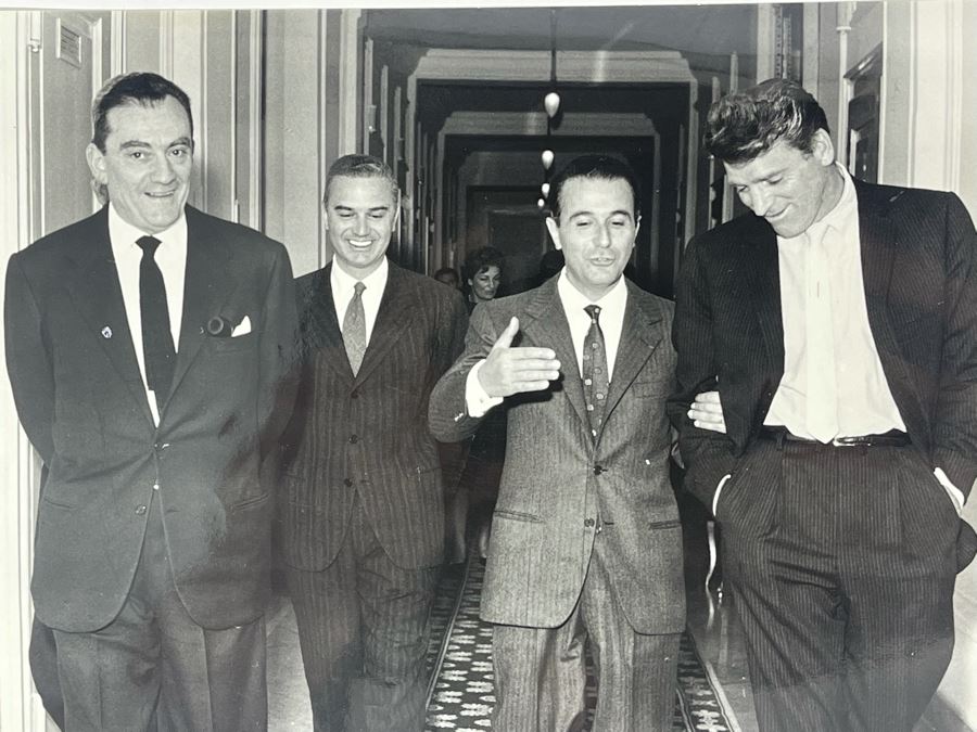 1962 Photo By Giovanni Battista Poletto - Rome, Italy - Co-stars Of Luchino Visconti Film The Leopard (Il Gattopardo) : Burt Lancaster, Luchino Visconti (Photographer G.B. Poletto) 9.5 X 7.25 [Photo 3]