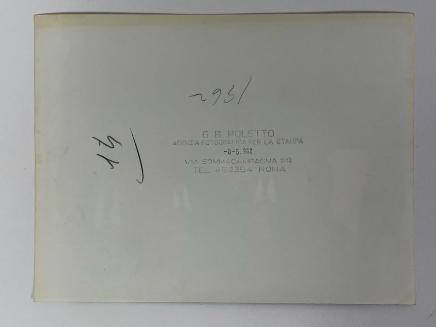 1962 Photo By Giovanni Battista Poletto - Rome, Italy - Co-stars Of Luchino Visconti Film The Leopard (Il Gattopardo) : Burt Lancaster, Luchino Visconti (Photographer G.B. Poletto) 9.5 X 7.25 [Photo 4]