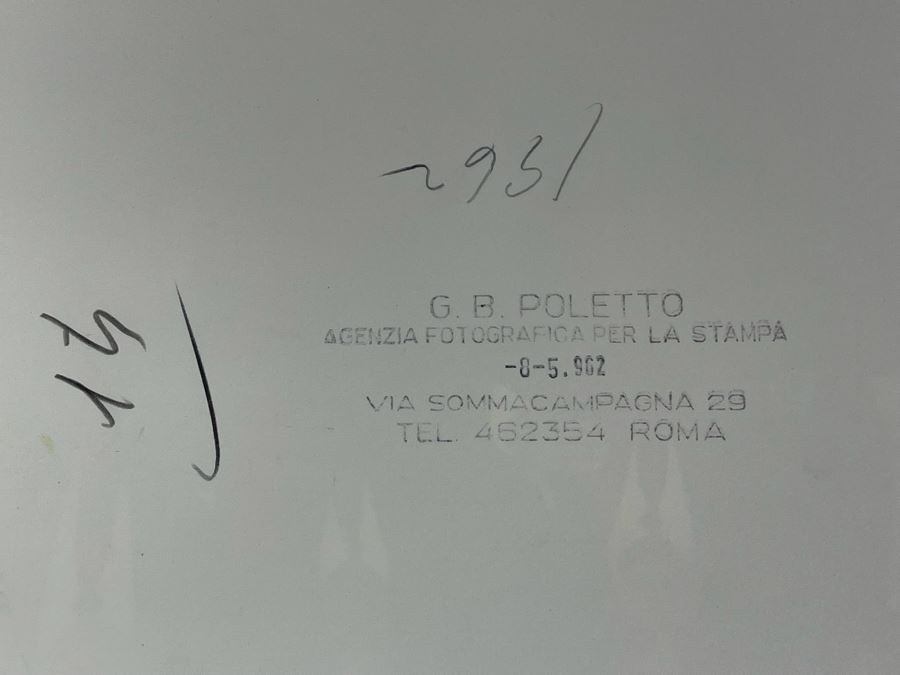 1962 Photo By Giovanni Battista Poletto - Rome, Italy - Co-stars Of Luchino Visconti Film The Leopard (Il Gattopardo) : Burt Lancaster, Luchino Visconti (Photographer G.B. Poletto) 9.5 X 7.25 [Photo 5]
