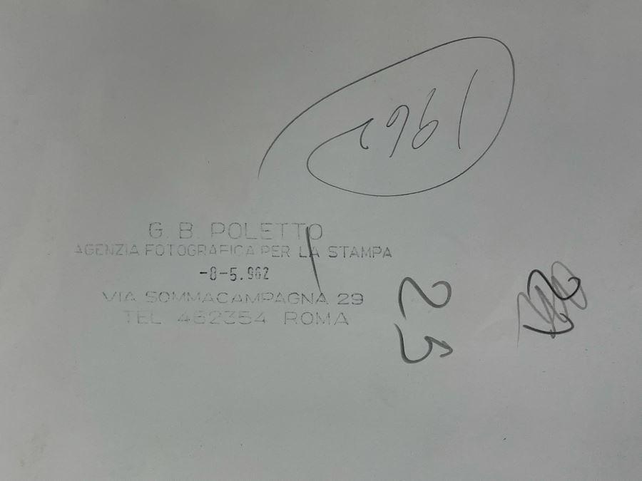 1962 Photo By Giovanni Battista Poletto - Rome, Italy - Co-stars Of Luchino Visconti Film The Leopard (Il Gattopardo) : Burt Lancaster, Luchino Visconti (Photographer G.B. Poletto) 9.5 X 7.25 [Photo 5]