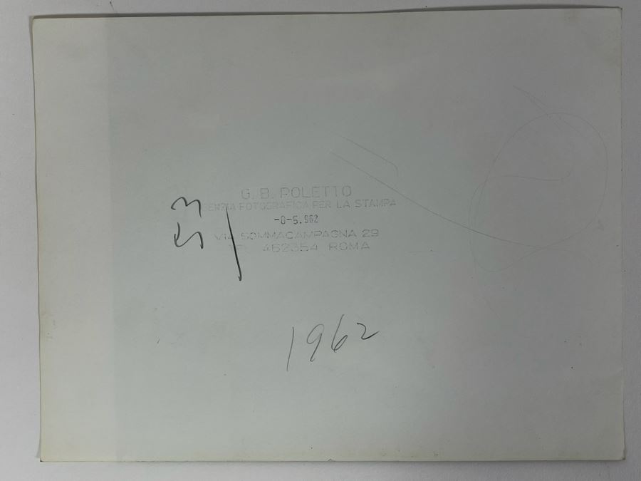 1962 Photo By Giovanni Battista Poletto - Rome, Italy - Co-stars Of Luchino Visconti Film The Leopard (Il Gattopardo) : Burt Lancaster, Claudia Cardinale, Alain Delon, Paolo Stoppa (Photographer G.B. Poletto) 9.5 X 7.25 [Photo 6]