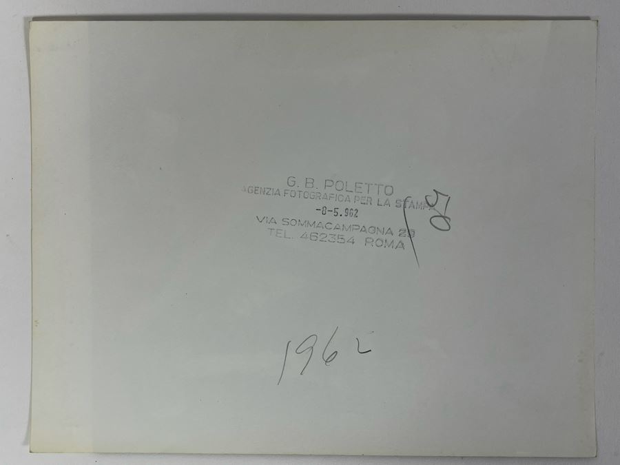 1962 Photo By Giovanni Battista Poletto - Rome, Italy - Co-stars Of Luchino Visconti Film The Leopard (Il Gattopardo) : Burt Lancaster, Claudia Cardinale, Alain Delon, Paolo Stoppa (Photographer G.B. Poletto) 9.5 X 7.25 [Photo 6]