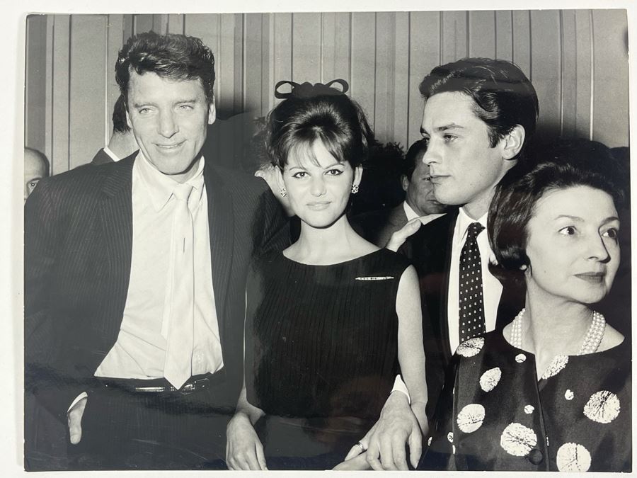 1962 Photo By Giovanni Battista Poletto - Rome, Italy - Co-stars Of Luchino Visconti Film The Leopard (Il Gattopardo) : Burt Lancaster, Claudia Cardinale, Alain Delon (Photographer G.B. Poletto) 9.5 X 7.25 [Photo 2]