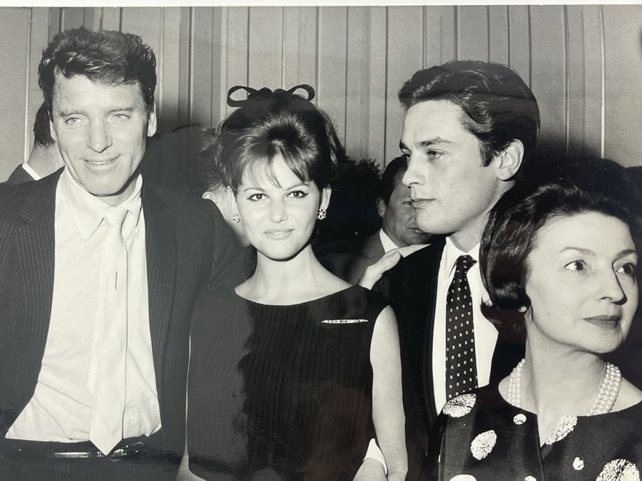 1962 Photo By Giovanni Battista Poletto - Rome, Italy - Co-stars Of Luchino Visconti Film The Leopard (Il Gattopardo) : Burt Lancaster, Claudia Cardinale, Alain Delon (Photographer G.B. Poletto) 9.5 X 7.25 [Photo 4]