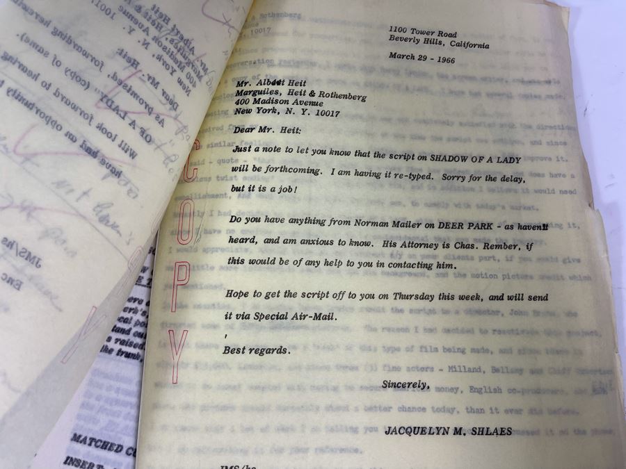 Three Scripts Of Shadow Of A Lady By Barre Lyndon Based On Book By Holly Roth [Photo 10]