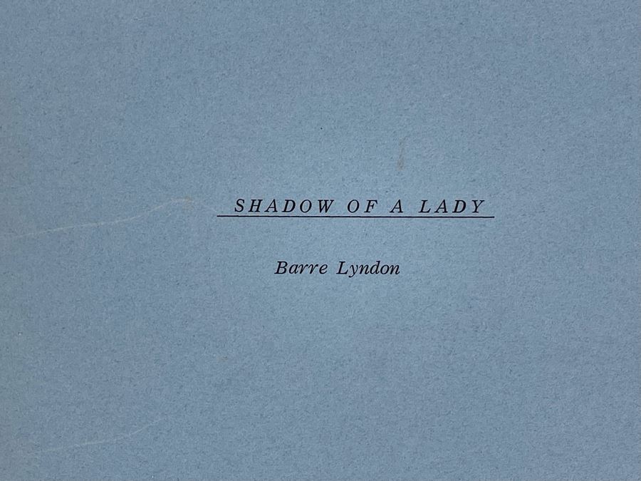 Three Scripts Of Shadow Of A Lady By Barre Lyndon Based On Book By Holly Roth [Photo 3]