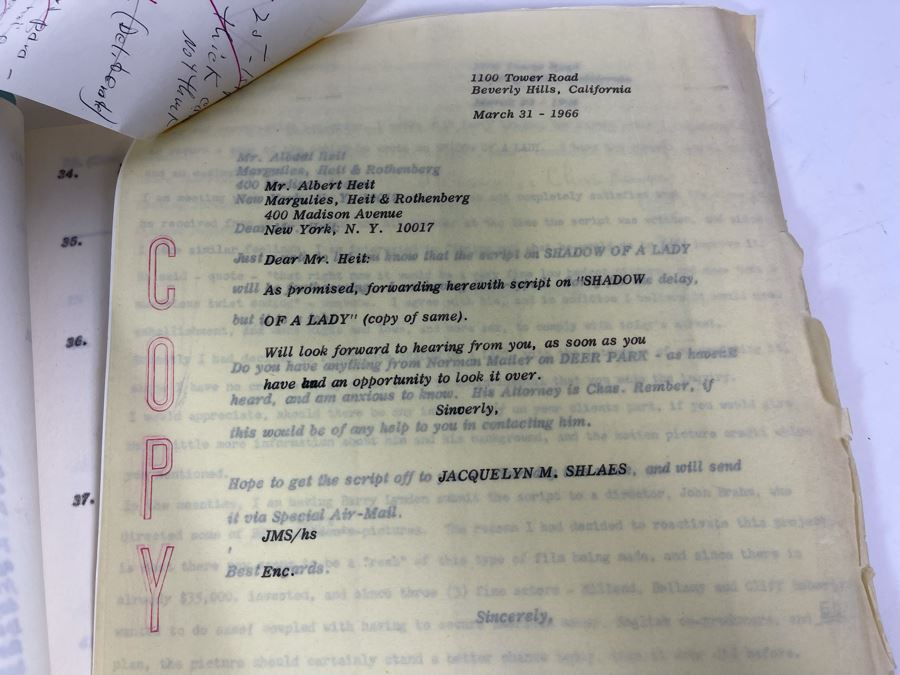 Three Scripts Of Shadow Of A Lady By Barre Lyndon Based On Book By Holly Roth [Photo 9]