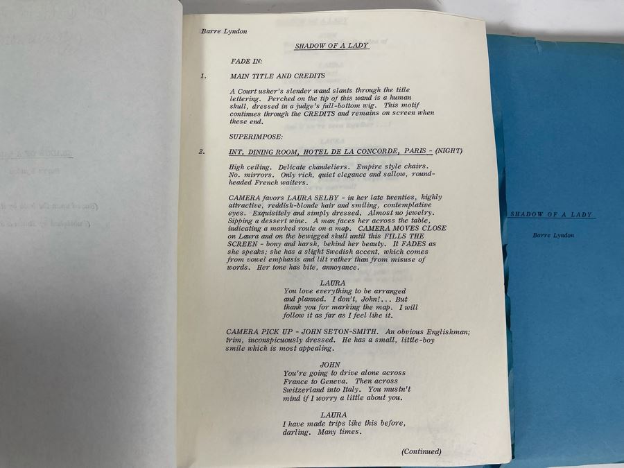 Three Scripts Of Shadow Of A Lady By Barre Lyndon Based On Book By Holly Roth [Photo 5]