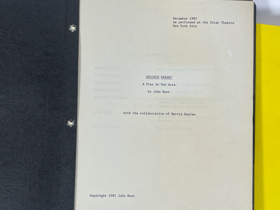 Collection Of Ten Scripts Of Knights Errant: A Play In Two Acts By John Hunt Based On Richard Nixon [Photo 6]