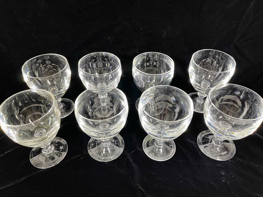 Eight Steuben Glass Water Goblets Stemware 5.25H 6268 Retails $879