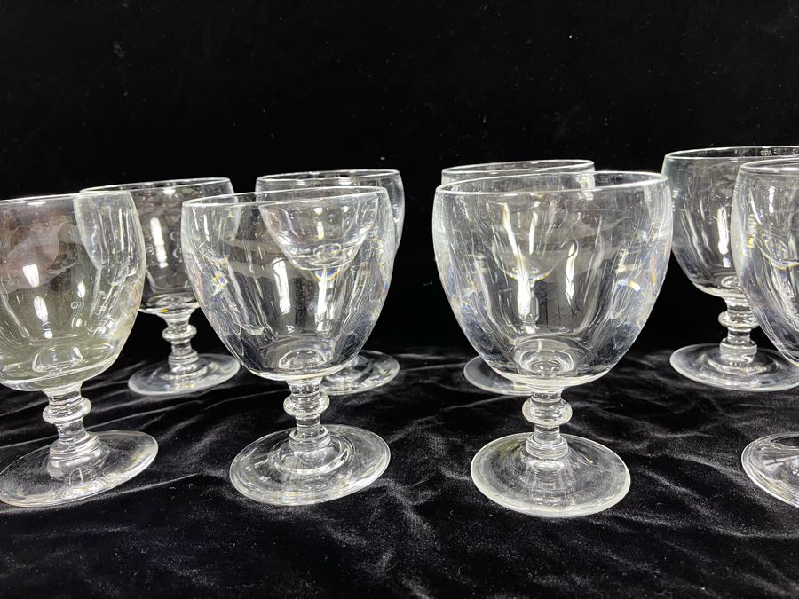 Eight Steuben Glass Water Goblets Stemware 5.25H 6268 Retails $879 [Photo 8]