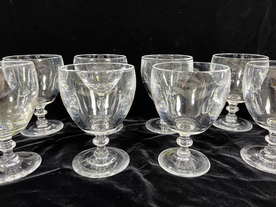 Eight Steuben Glass Water Goblets Stemware 5.25H 6268 Retails $879 [Photo 5]
