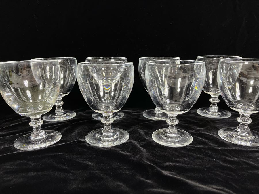 Eight Steuben Glass Water Goblets Stemware 5.25H 6268 Retails $879 [Photo 3]