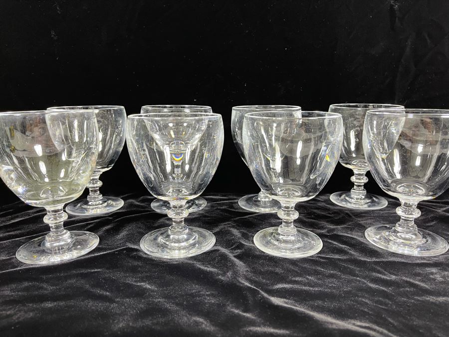 Eight Steuben Glass Water Goblets Stemware 5.25H 6268 Retails $879 [Photo 2]