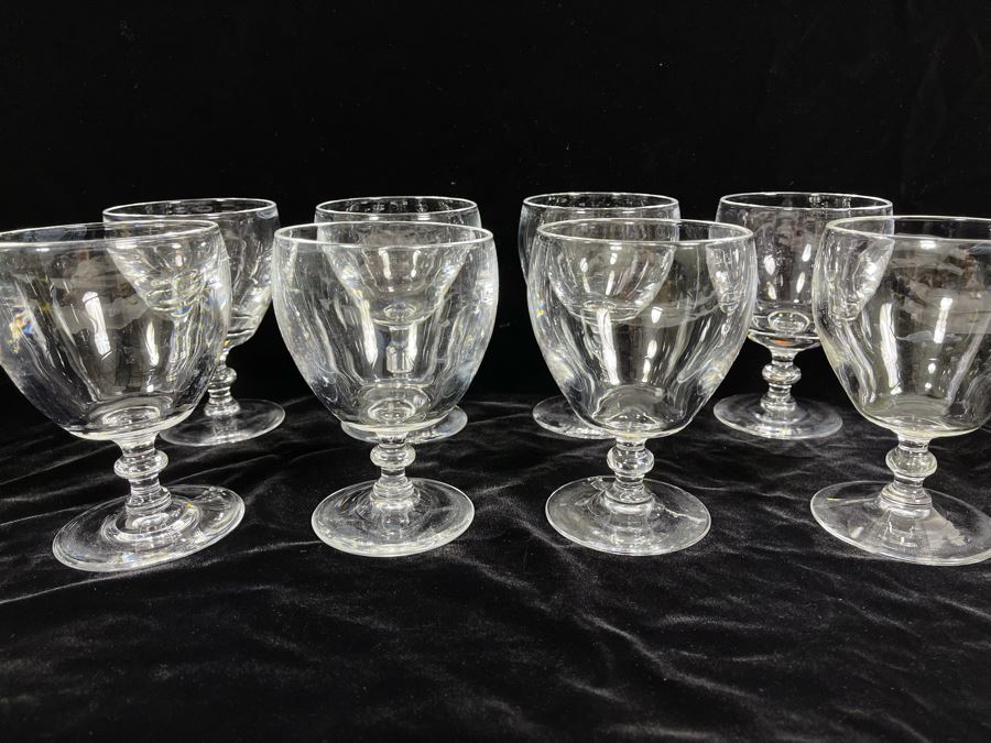 Eight Steuben Glass Water Goblets Stemware 5.25H 6268 Retails $879 [Photo 3]