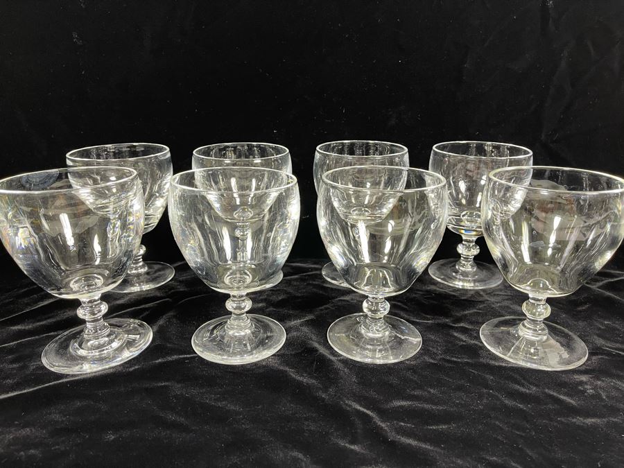 Eight Steuben Glass Water Goblets Stemware 5.25H 6268 Retails $879 [Photo 2]