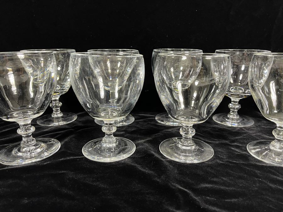 Eight Steuben Glass Water Goblets Stemware 5.25H 6268 Retails $879 [Photo 5]