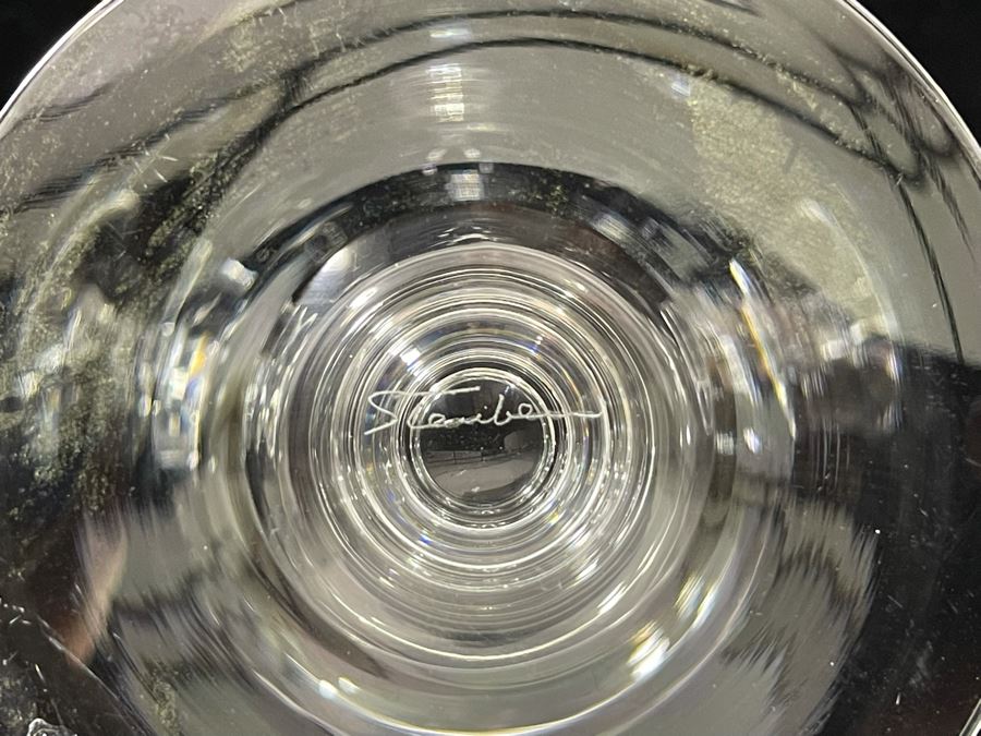 Eight Steuben Glass Water Goblets Stemware 5.25H 6268 Retails $879 [Photo 10]