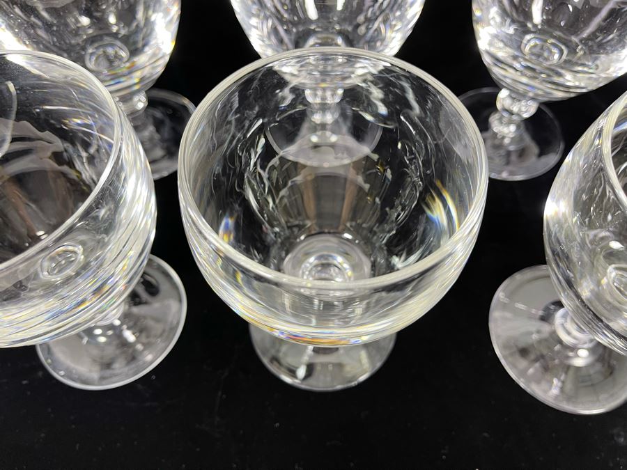 Eight Steuben Glass Water Goblets Stemware 5.25H 6268 Retails $879 [Photo 9]