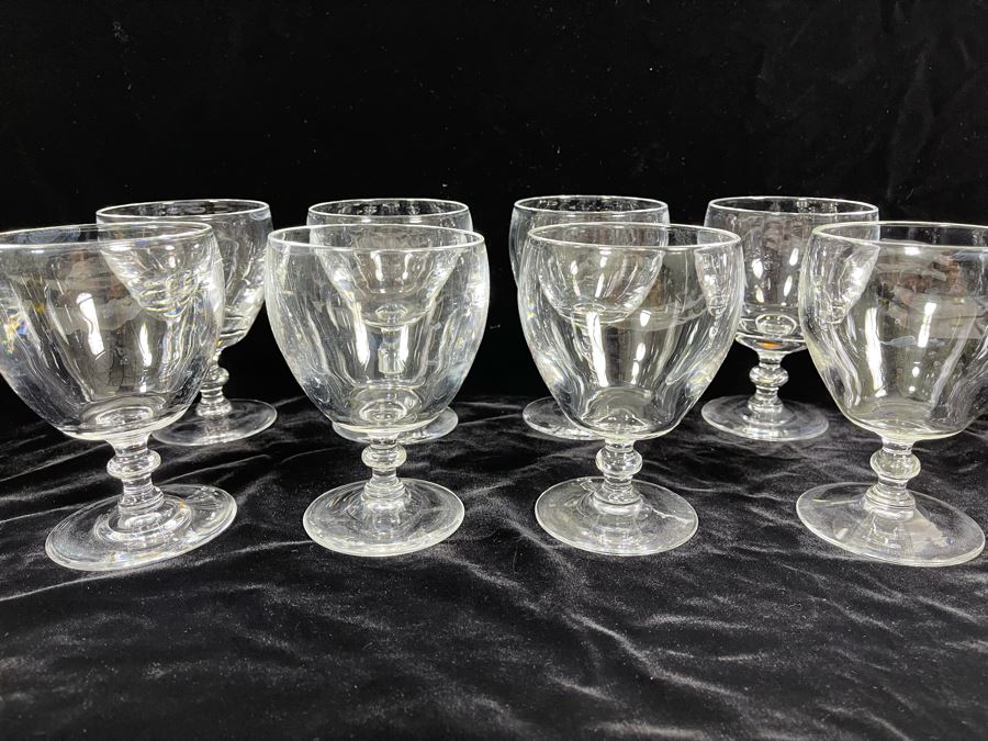 Eight Steuben Glass Water Goblets Stemware 5.25H 6268 Retails $879 [Photo 1]