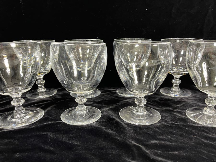 Eight Steuben Glass Water Goblets Stemware 5.25H 6268 Retails $879 [Photo 4]