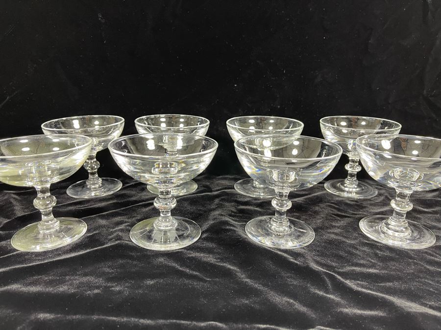 Eight Steuben Glass Champagne / Tall Sherbert Glasses Stemware 3 3/4 6268 [Photo 2]