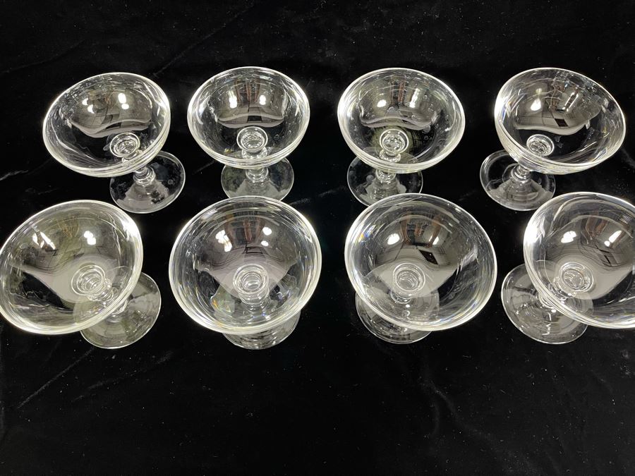 Eight Steuben Glass Champagne / Tall Sherbert Glasses Stemware 3 3/4 6268 [Photo 7]