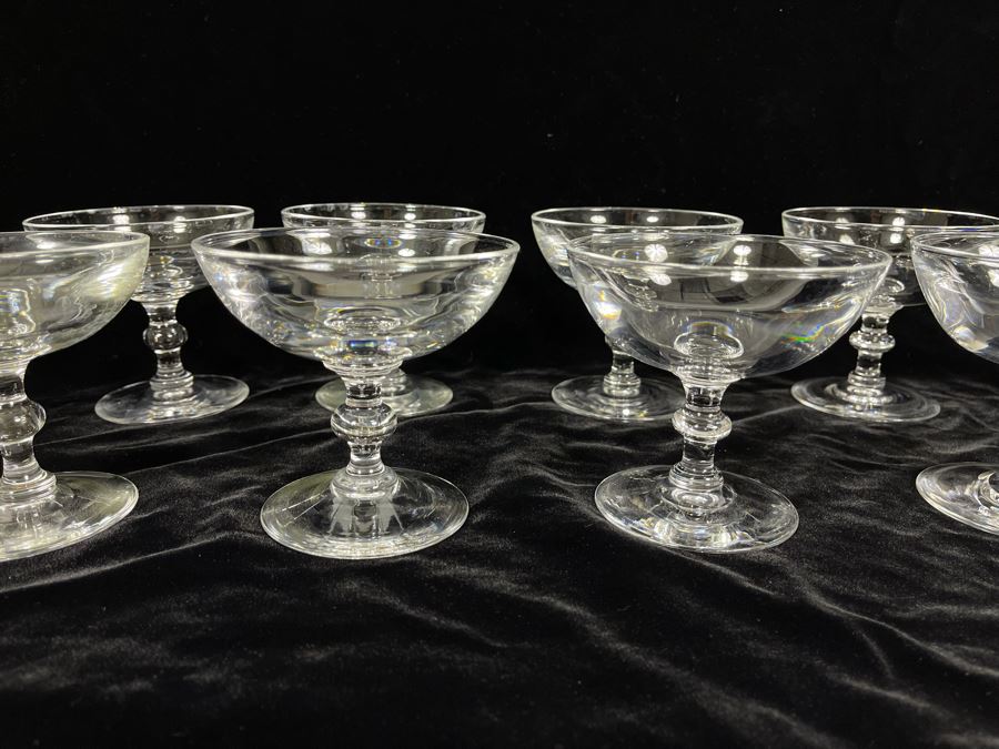 Eight Steuben Glass Champagne / Tall Sherbert Glasses Stemware 3 3/4 6268 [Photo 4]