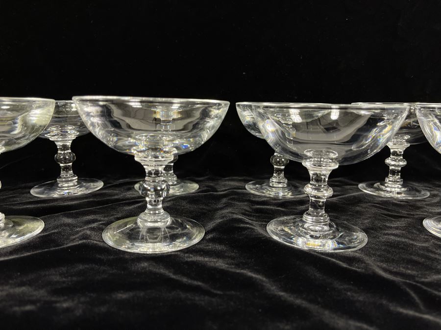 Eight Steuben Glass Champagne / Tall Sherbert Glasses Stemware 3 3/4 6268 [Photo 5]